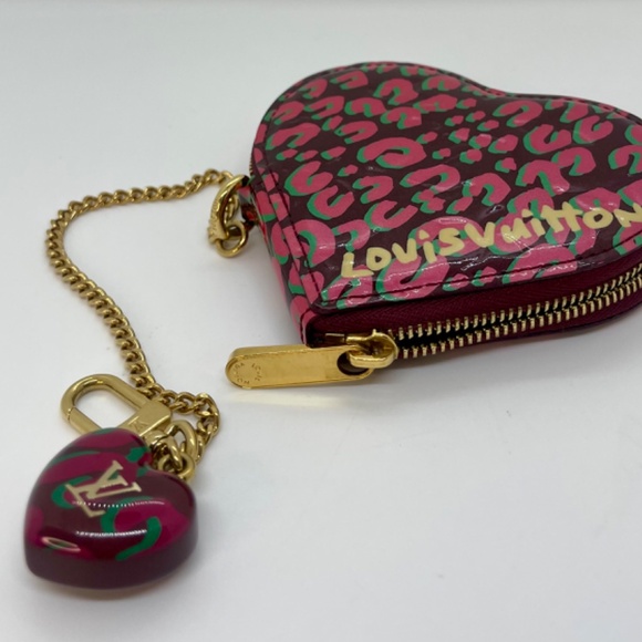 Louis Vuitton 2010 leopard-print coin purse pink and teal - Picture 3 of 5